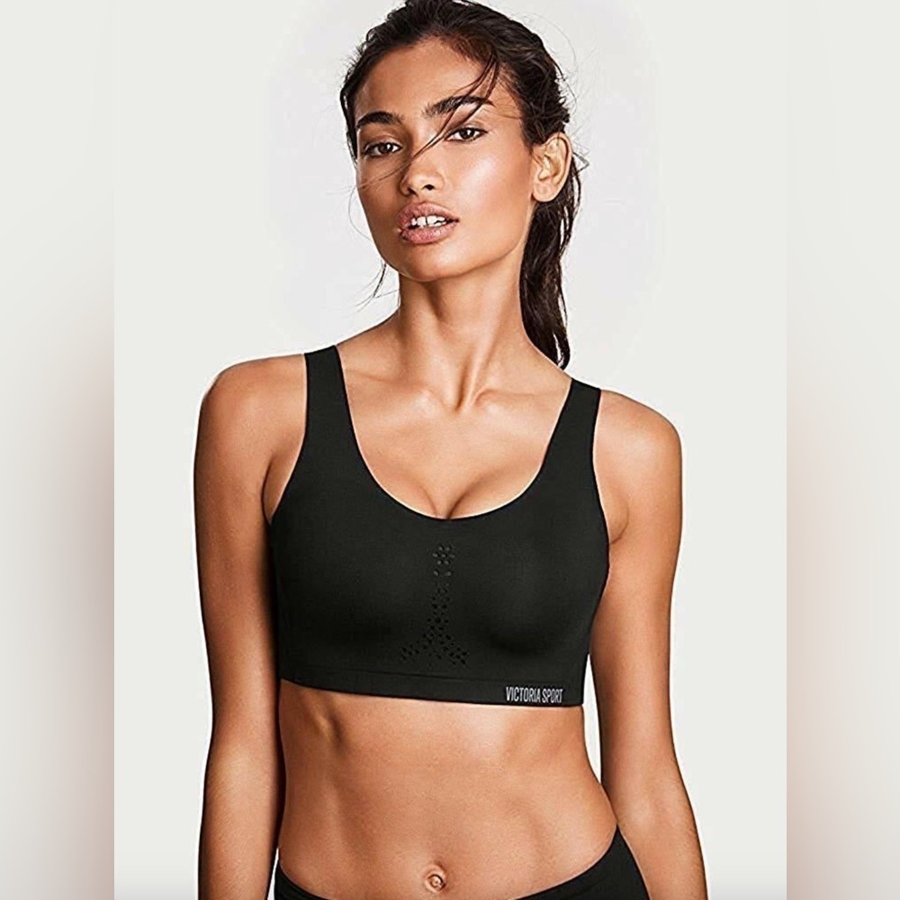 VICTORIA SECRET SPORT Maximum Support Angel Max Sports Bra Pure Black 36DD